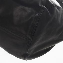 Pre Owned Bottega Veneta Black Nero Waxed Leather Metal Bag