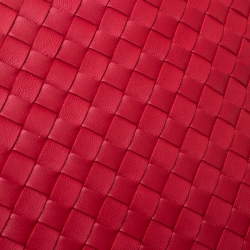 Bottega Veneta Red Intrecciato Woven Leather Large Pouch