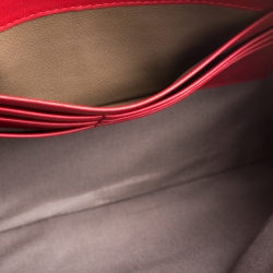 Bottega Veneta Red Intrecciato Woven Leather Large Pouch