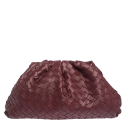 Bottega Veneta Bordeaux Intrecciato Nappa Leather 15 The Pouch Clutch       