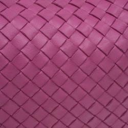 Pre Owned Bottega Veneta Pink Leather Small Intrecciato  Hobo