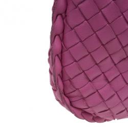Pre Owned Bottega Veneta Pink Leather Small Intrecciato  Hobo