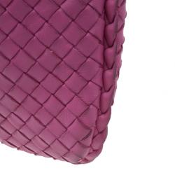 Pre Owned Bottega Veneta Pink Leather Small Intrecciato  Hobo