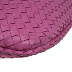 Pre Owned Bottega Veneta Pink Leather Small Intrecciato  Hobo