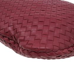 Pre Owned Bottega Veneta Red Leather Small Intrecciato Nappa Hobo