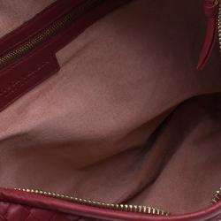Pre Owned Bottega Veneta Red Leather Small Intrecciato Nappa Hobo