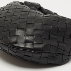 Pre Owned Bottega Veneta Black Intrecciato Leather Mini Jodie Hobo
