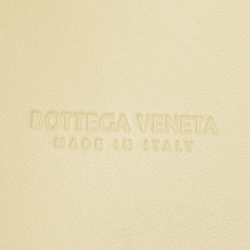 Pre Owned Bottega Veneta Pale Yellow Intrecciato Leather Mini Cabat Tote