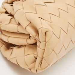 Pre Owned Bottega Veneta Beige Intrecciato Leather Mini The Pouch Bag