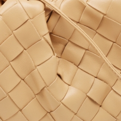 Pre Owned Bottega Veneta Beige Intrecciato Leather Mini The Pouch Bag