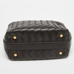 Pre Owned Bottega Veneta Dark Brown Intrecciato Leather Wallace Bag
