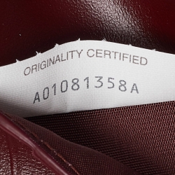 Pre Owned Bottega Veneta Burgundy Intrecciato Leather Passport Holder
