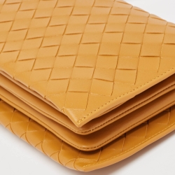 Pre Owned Bottega Veneta Tan Intrecciato Leather Trio Pouch Bag