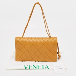 Pre Owned Bottega Veneta Tan Intrecciato Leather Trio Pouch Bag