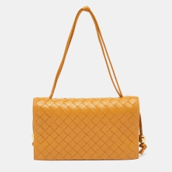 Pre Owned Bottega Veneta Tan Intrecciato Leather Trio Pouch Bag