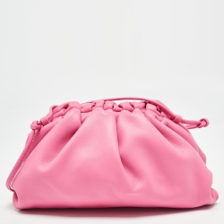 Pre Owned Bottega Veneta Pink Leather Mini The Pouch Bag