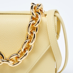 Pre Owned Bottega Veneta Yellow Leather Mount Envelope Top Handle Bag