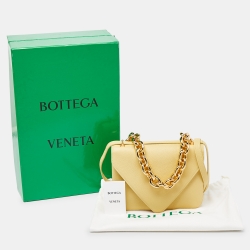 Pre Owned Bottega Veneta Yellow Leather Mount Envelope Top Handle Bag