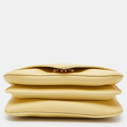 Pre Owned Bottega Veneta Yellow Leather Mount Envelope Top Handle Bag