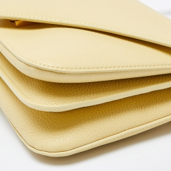 Pre Owned Bottega Veneta Yellow Leather Mount Envelope Top Handle Bag