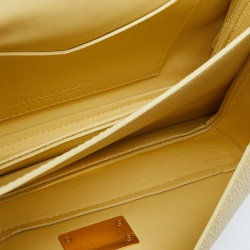 Pre Owned Bottega Veneta Yellow Leather Mount Envelope Top Handle Bag