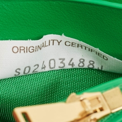 Pre Owned Bottega Veneta Green Intrecciato Leather Wallet on Strap