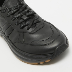 Pre Owned Bottega Veneta Black Leather Speedster Sneakers Size 39.5