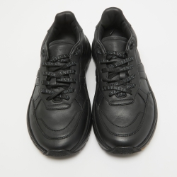Pre Owned Bottega Veneta Black Leather Speedster Sneakers Size 39.5