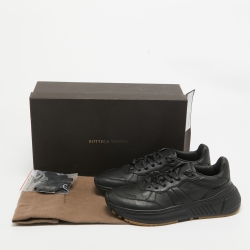 Pre Owned Bottega Veneta Black Leather Speedster Sneakers Size 39.5