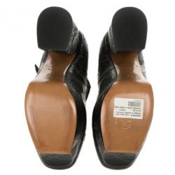 Pre Owned Bottega Veneta Limited Edition Butterfly Embossed Mary Jane Platform Pumps Size 39