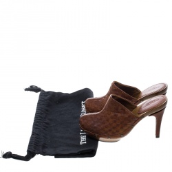 Pre Owned Bottega Veneta Brown Intrecciato Leather Wooden Platform Clogs Size 38