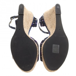 مملوكة مسبقًا Bottega Veneta Multicolor Satin Ankle Strap Espadrille Wedge Sandals 38