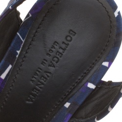 مملوكة مسبقًا Bottega Veneta Multicolor Satin Ankle Strap Espadrille Wedge Sandals 38