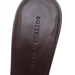 Pre Owned Bottega Veneta Brown Padded Quilted Leather Slide Sandals Size 40