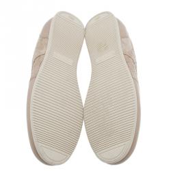Pre Owned Bottega Veneta Beige Suede and Leather Butterfly Sneakers Size 39.5