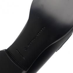 Pre Owned Bottega Veneta Black Leather and Raffia Loafers Size 40