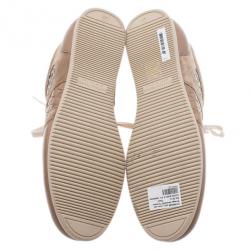 Pre Owned Bottega Veneta Beige Suede and Leather Butterfly Sneakers Size 41