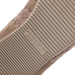 Pre Owned Bottega Veneta Beige Suede and Leather Butterfly Sneakers Size 41