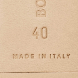 Pre Owned Bottega Veneta Beige Quilted Leather Flat Slides Size 40