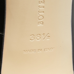 مملوكة مسبقًا Bottega Veneta Black Patent Leather Intrecciato Detail Block Heel Pumps Size 38.5