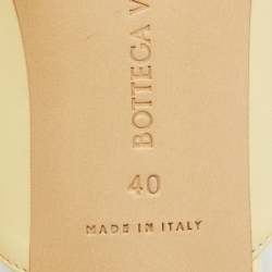 Pre Owned Bottega Veneta Beige Leather Stretch Slide Sandals Size 40