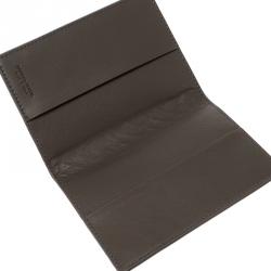 Bottega Veneta Grey Intrecciato Leather Passport Holder 