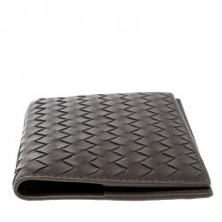 Bottega Veneta Grey Intrecciato Leather Passport Holder 