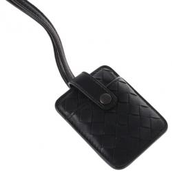 مملوكة مسبقًا Bottega Veneta Black Intrecciato Leather Key Pouch