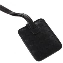 مملوكة مسبقًا Bottega Veneta Black Intrecciato Leather Key Pouch