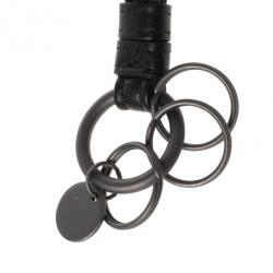 مملوكة مسبقًا Bottega Veneta Black Intrecciato Leather Key Pouch