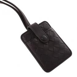 Pre Owned Bottega Veneta Brown Intrecciato Leather Key Pouch