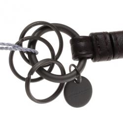 Pre Owned Bottega Veneta Brown Intrecciato Leather Key Pouch