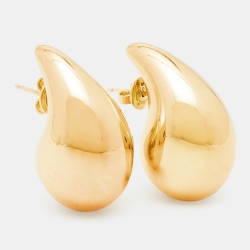 Pre Owned Bottega Veneta Drop Gold Tone Sterling Silver Earrings