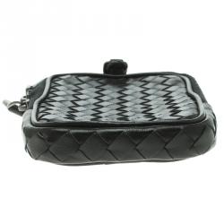 Pre Owned Bottega Veneta Black Intrecciato Leather High Tech Case Holder
